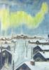 Черкасов Георгий Акимович, «Северное сияние. УХТПЕЧЛАГ, конец 1930-х годов». Картина написана в 1960-е годы. Картон, масло, 50 х 35 см.