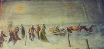 Черкасов Георгий Акимович, «В последний путь. УХТПЕЧЛАГ, 1938 год». Картина написана в 1960-е годы. Холст, масло, 1 х 1,8 м.