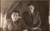 Л.Р. Гонор и С.П. Королёв в самолёте