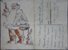 Новогодняя открытка. 30.12.1944, Котласлаг (г. Котлас, Архангельская обл.). Изготовлена политзаключенным Алексеем Сергеевичем Силиным (1898-1956), отправлена родным из лагеря. А.С. Силин в декабре 1942 был приговорен к 5 годам ИТЛ (антисоветская агитация).