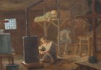Р. Горелов. В лагерном бараке 