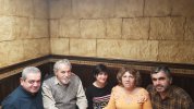Внучка Лера Камсара (вторая справа) с группой помошников на праздновании выхода в свет книги "Детсад для стариков"