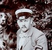 Александр Александрович Дельвиг со своей собакой - ирландским сеттером Дружком (вторая половина 1890-х гг.)