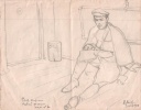 Лансере Николай Евгеньевич. Автопортрет в камере тюрьмы ДонЧК. Рисунок, карандаш. 03.10.1920, Ростов-на-Дону