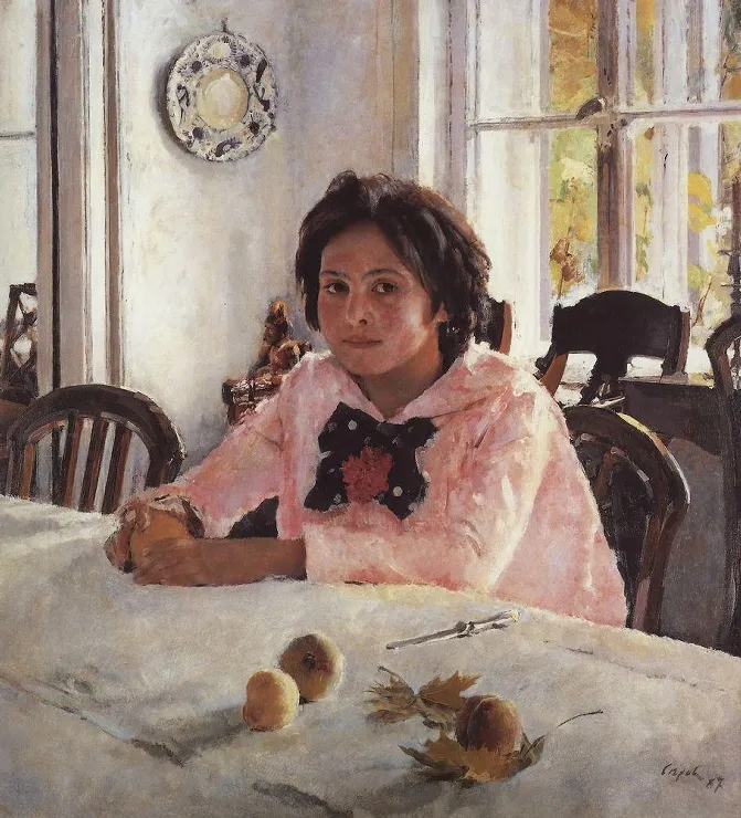 Вера Саввишна Мамонтова (1875—1907), дочь предпринимателя и мецената Саввы Ивановича Мамонтова, изображенная на картине «Девочка с персиками»